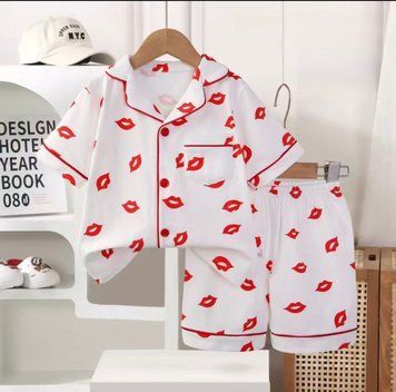 Літня піжама для дівчаток сорочка + шорти зі 100% органічної дихаючої бавовни 0013 фото