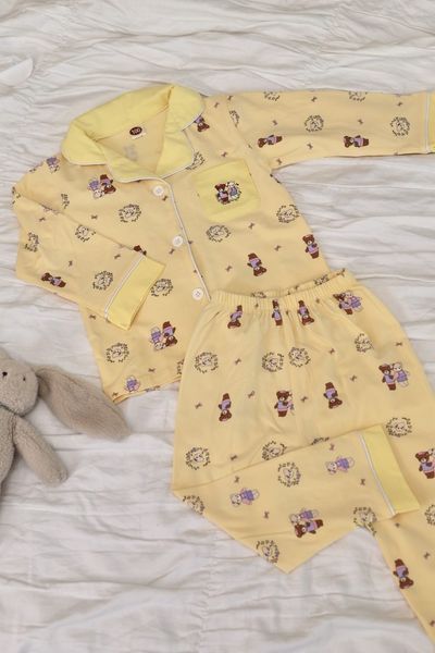 Піжама для дівчинки &ldquo;Ведмедики&rdquo; 🧸сорочка на гудзиках з довгим рукавом та штани 0038 фото
