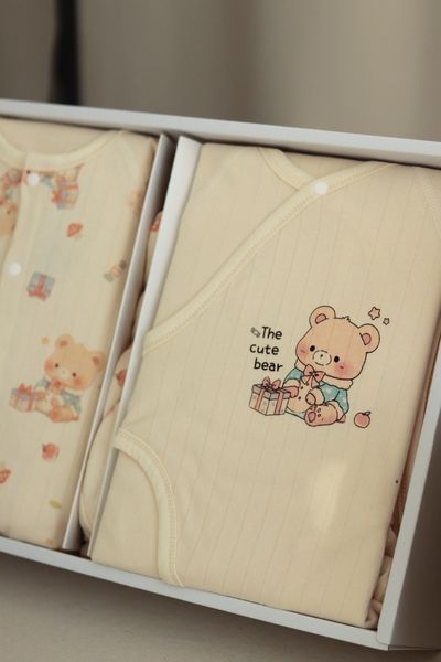 Подарунковий літній комплект для новонародженого Little Teddy Beige (21 предмет), 100% органічна бавовна 0098 фото