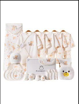 Подарунковий літній комплект для новонародженого LittleTeddy Ivory (21 предмет), 100% органічна бавовна 0099 фото