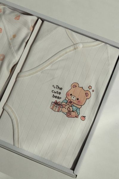 Подарунковий літній комплект для новонародженого LittleTeddy Ivory (21 предмет), 100% органічна бавовна 0099 фото