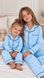 Піжама Family Look Blue Stripe Hearts &mdash; сорочка з довгим рукавом та штани 0116 фото 1