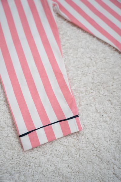 Піжама Family Look Pink Stripe &mdash; сорочка з довгим рукавом та штани. 0112 фото